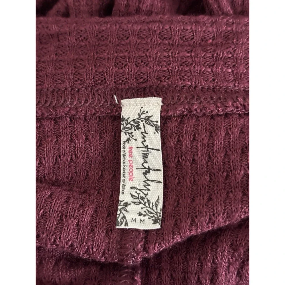 Intimately Free People Slim Fit Long Sleeve Top Medium Red Maroon Bella Swan Y2K